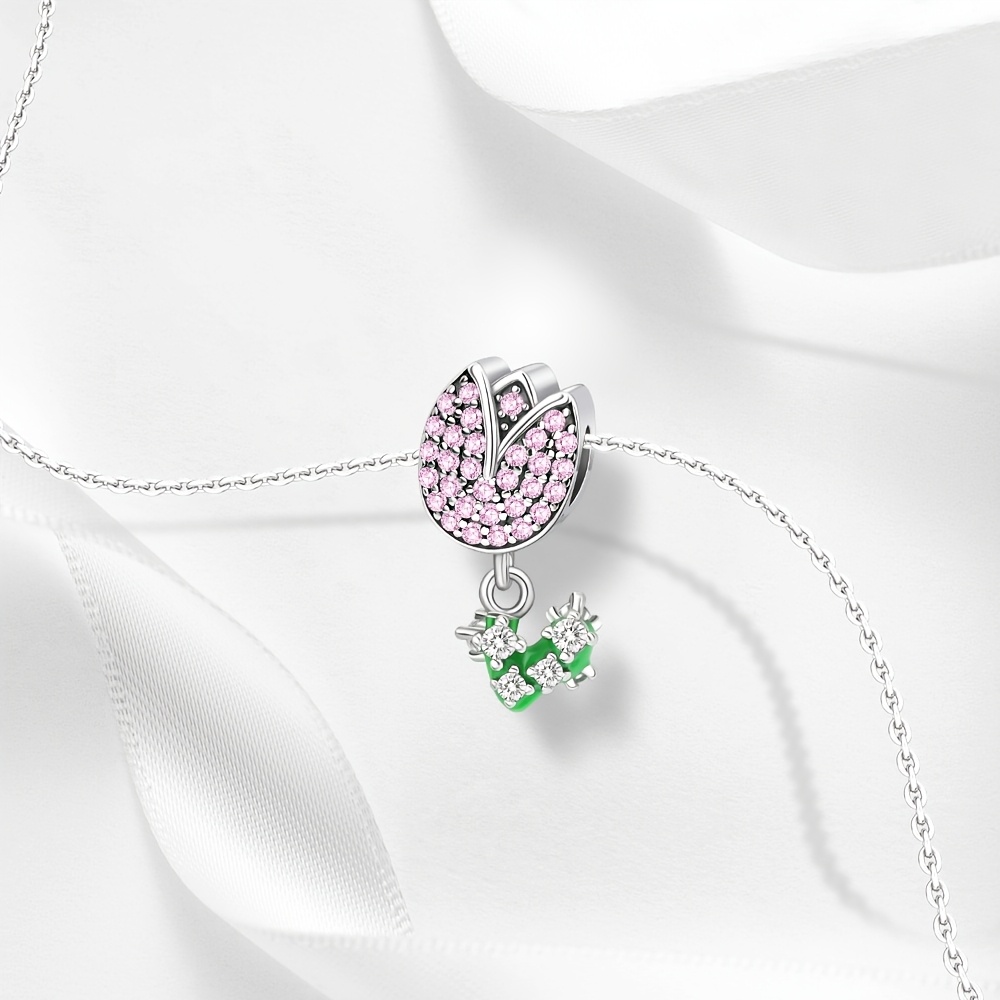Women's 925 Sterling Silver Flower Charm Pendant, Gift for Friends